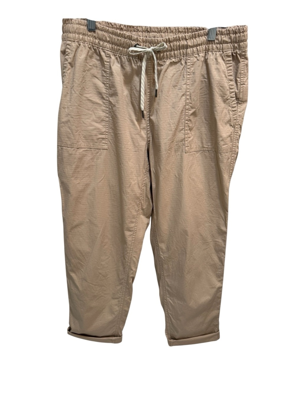 Vuori Ripstop Pants Womens L Khaki Beige VW450 Elastic Waist Hiking Outdoor